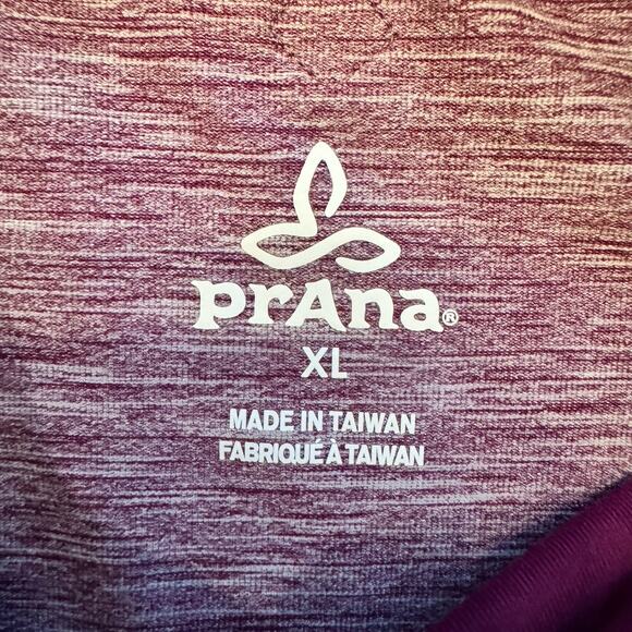 prAna Ember Funnel Neck Pullover Top XL Purple Heather Workout Yoga Comfort - Picture 7 of 7